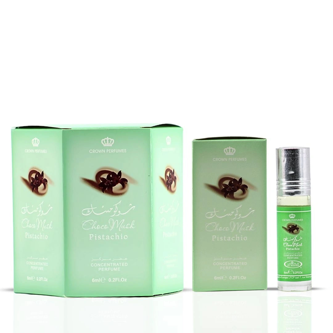Choco Musk Pistachio Perfume Oil CPO 6ML (0.2 OZ) by Al Rehab | A Nutty Temptation Too Good to Resist (Box of 6) - Intense Oud