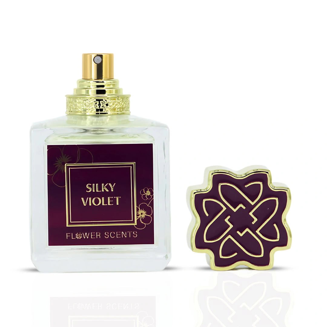 Silky Violet Eau de Parfum Spray 65ml (2.2 oz) by Flower Scents | Bright Bergamot, Soft Powdery Violet and a Sophisticated Woody Dry-Down - Intense Oud