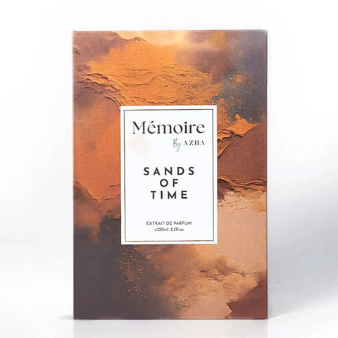 Azha Sands of Time Extrait de Parfum Spray 100ml, elegant bottle of Memoire Collection EDP fragrance with intricate design.