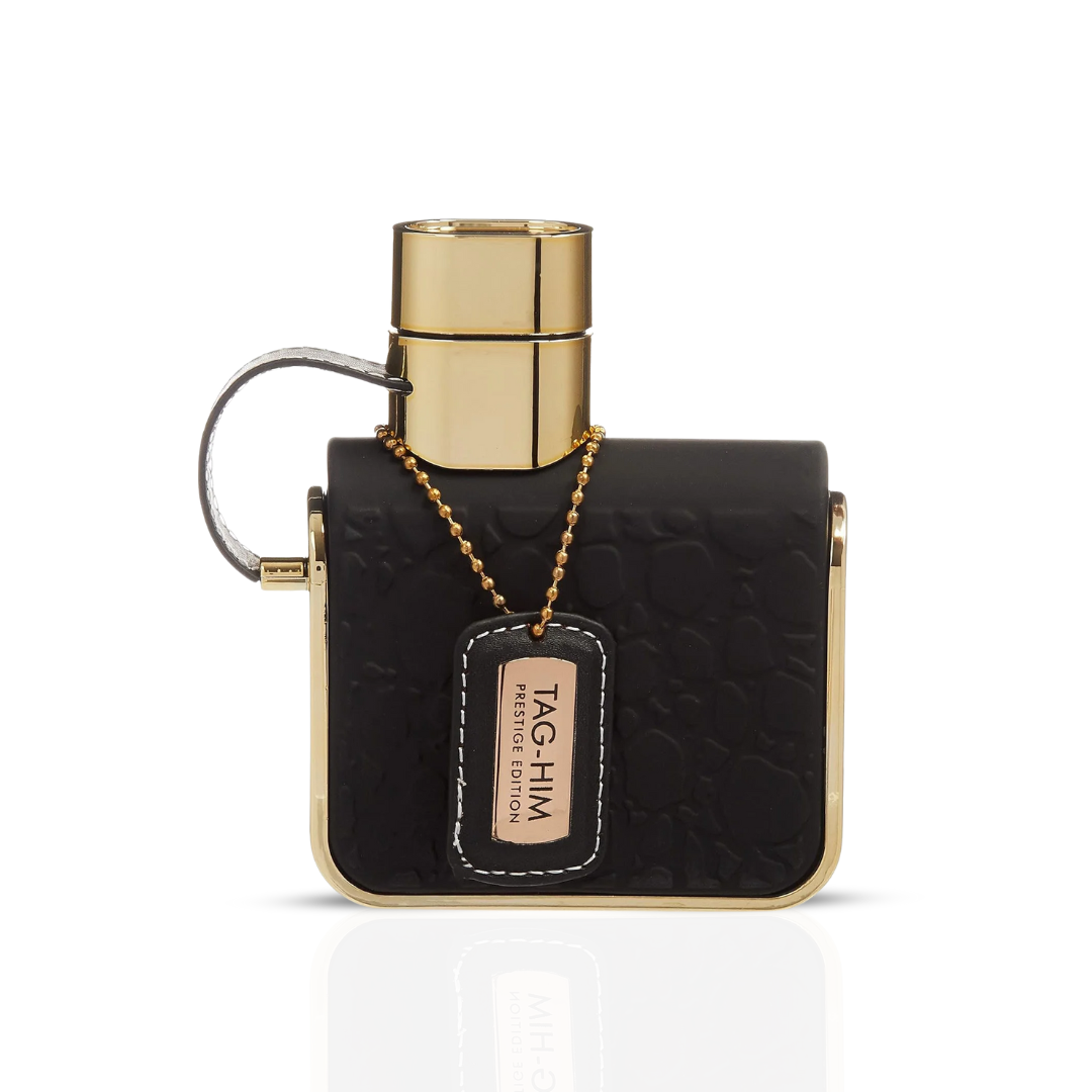 Armaf Tag Him Prestige Edition Eau de Toilette spray 100ml, sleek bottle with silver accents and black cap.