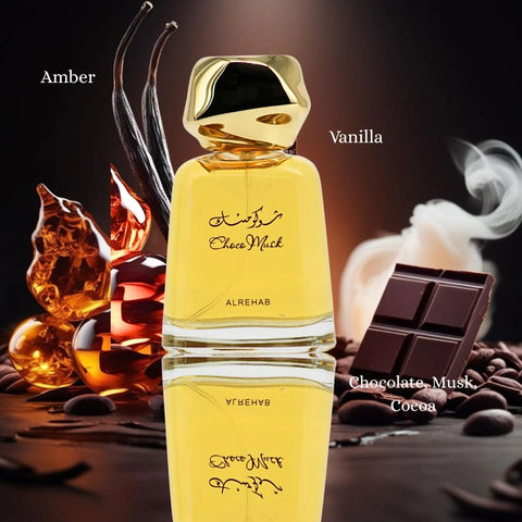 Choco Musk, Choco Musk Pistachio & Choco Musk Marshmallow Eau de Parfum Sprays 100ml (3.4 oz) & 50ml (1.7 oz) by Al Rehab (Bundle)
