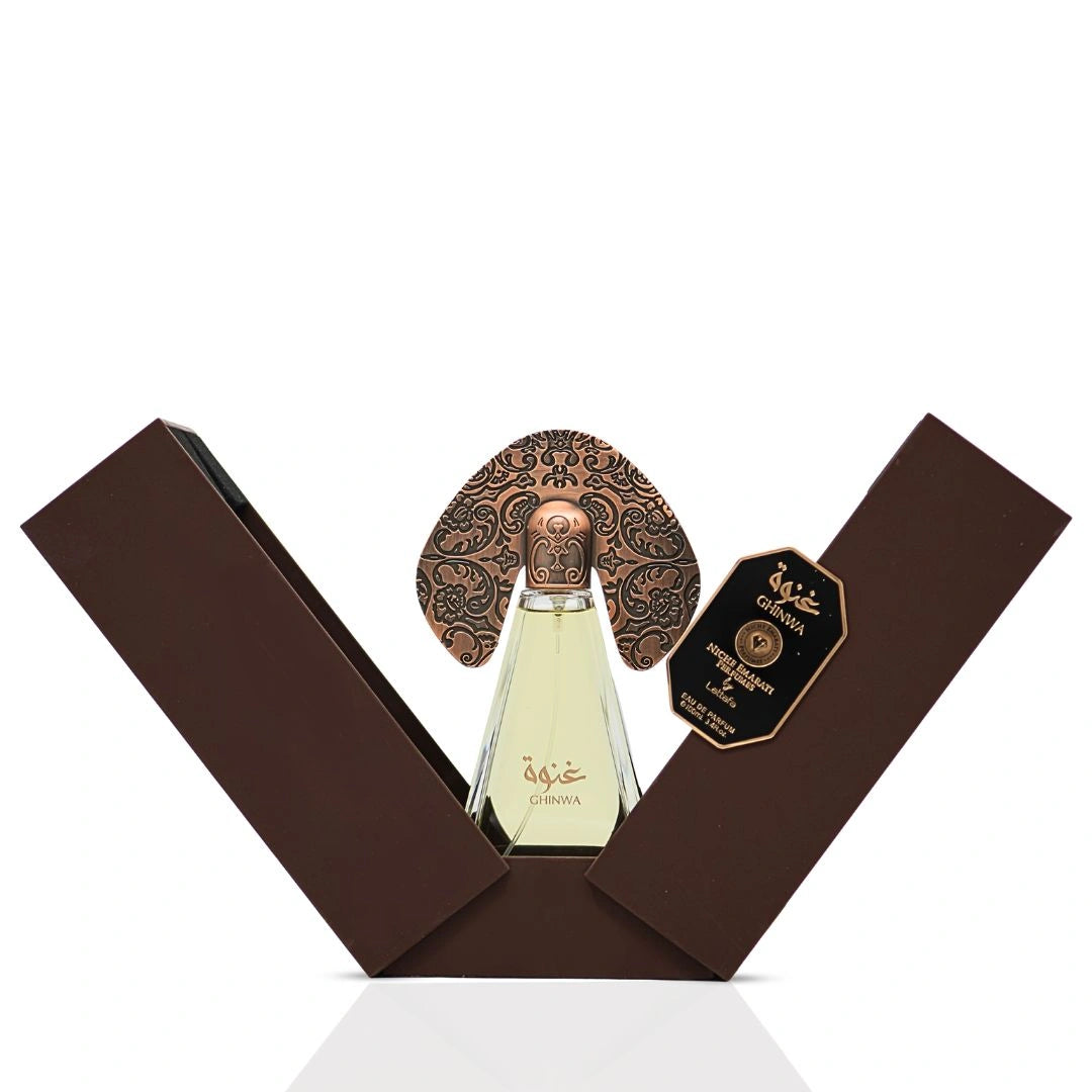 Niche Emarati Ghinwa Eau de Parfum Spray 100ml (3.4 oz) by Lattafa - Intense Oud
