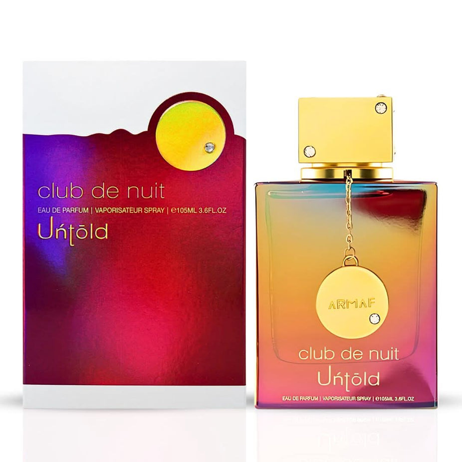 Armaf Club De Nuit Sillage and Untold Eau de Parfum sprays in 105ml bundle, featuring sleek bottles with elegant designs.