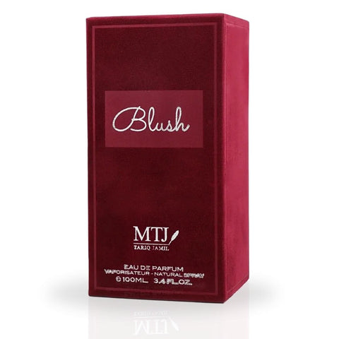 MTJ Blush Eau De Parfum spray 100ML with floral, musky, and sensual scent in a sleek bottle.
