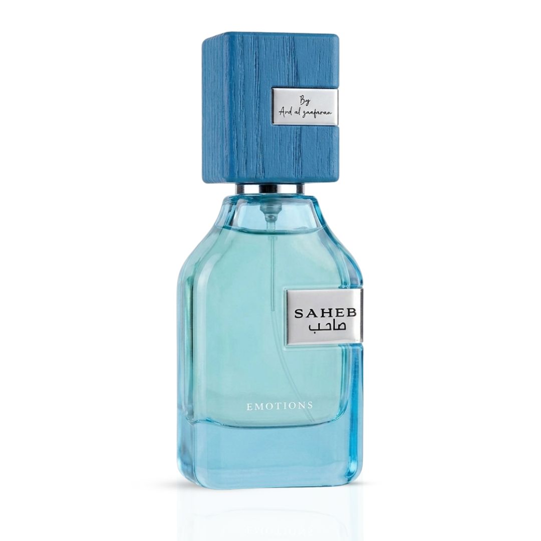 Saheb Emotions Eau de Parfum Spray 100ml (3.4 oz) by Ard Al Zaafaran  (Velvet Pouch)