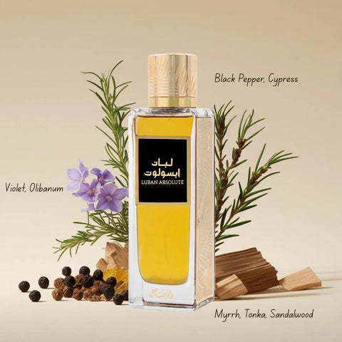 Luban Absolute Eau de Parfum Spray 200ml (6.76 oz) by Rasasi | The Absolute Essence of Resinous Luxury