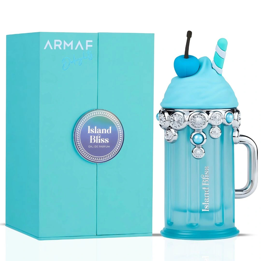 Yum Yum & Island Bliss Eau de Parfum Spray, 100ml (3.4 oz) by Armaf Delights | Two Irresistible Journeys Into Fruity-Floral Paradise (Bundle) - Intense Oud