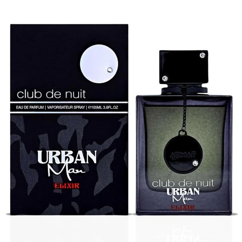 Armaf Club De Nuit Sillage and Urban Man Elixir Eau de Parfum bundle, 105ml, featuring two stylish perfume bottles with sleek designs.