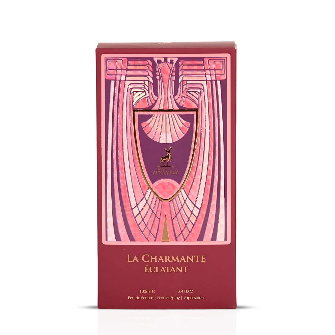 La Charmante Éclatant Eau de Parfum Spray 100ml (3.4 oz) by Maison Alhambra | Sweet Fruits, Soft Petals, Musky Glow - Intense Oud