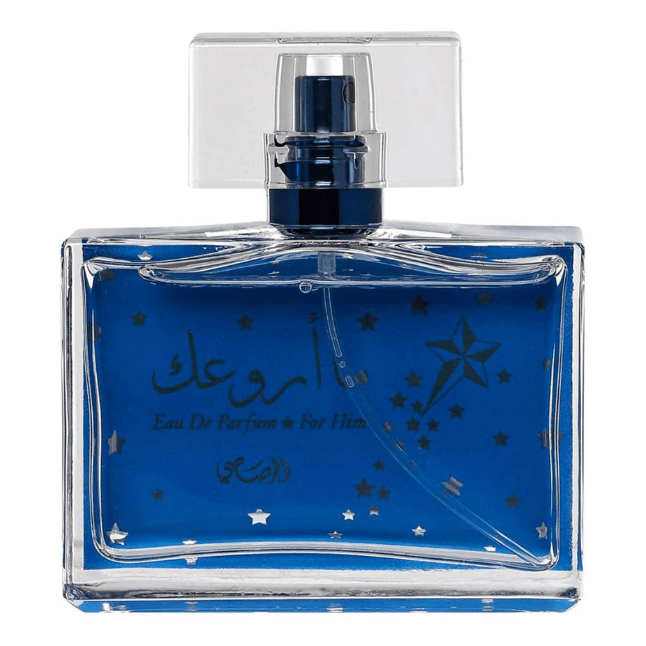 Rasasi Maa Arwaak for Men Eau De Parfum 50ml bottle, elegant design with a dark-colored cap, showcasing the fragrance.
