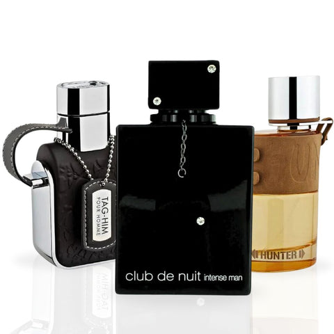 Club De Nuit Intense for Men, Hunter for Men, Tag Him - Perfume Sprays by ARMAF | Long Lasting, Luxurious, Perfume for Men. (BUNDLE) - Intense Oud