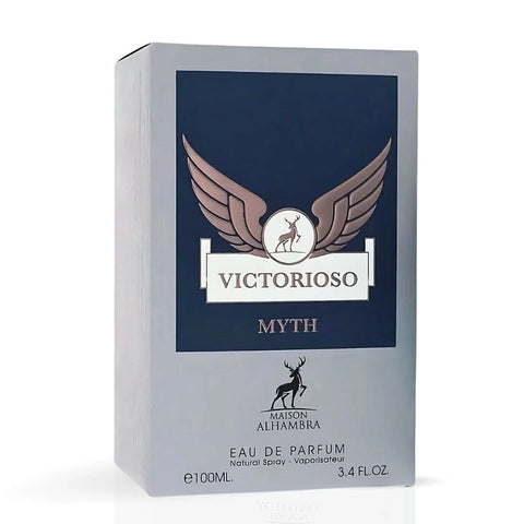 Victorioso Myth Eau de Parfum Spray 100ml (3.4 Oz) by Maison Alhambra | Where Freshness Meets Power - Intense Oud
