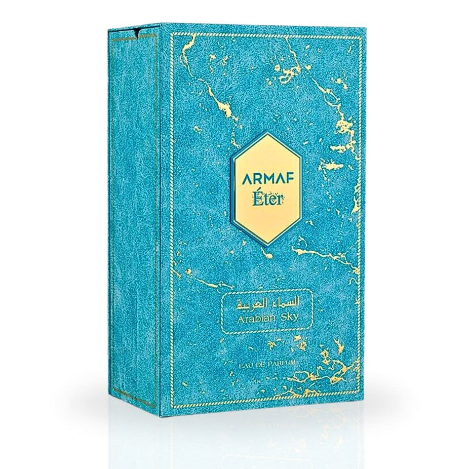 Eter Arabian Sky Eau de Parfum spray by Armaf, 100ml bottle, with sleek packaging and floral and oriental fragrance elements.