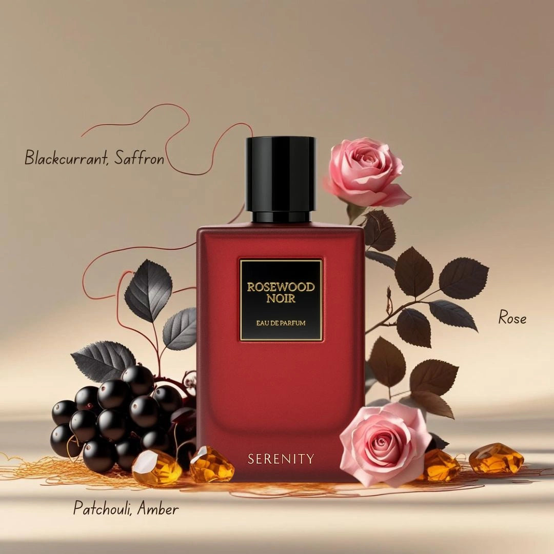 Rosewood Noir Eau de Parfum Spray 50ml (1.7 oz) by Serenity | Deep, Floral & Unforgettable - Intense Oud