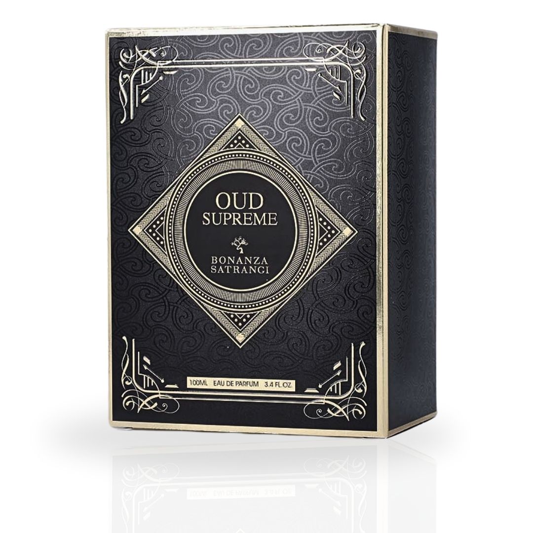 Oud Supreme EDP Spray 100ML (3.4 OZ) by Bonanza Satrangi | Long Lasting, Refreshing, Warm Woody, Musky, Luxurious Fragrance. - Intense Oud