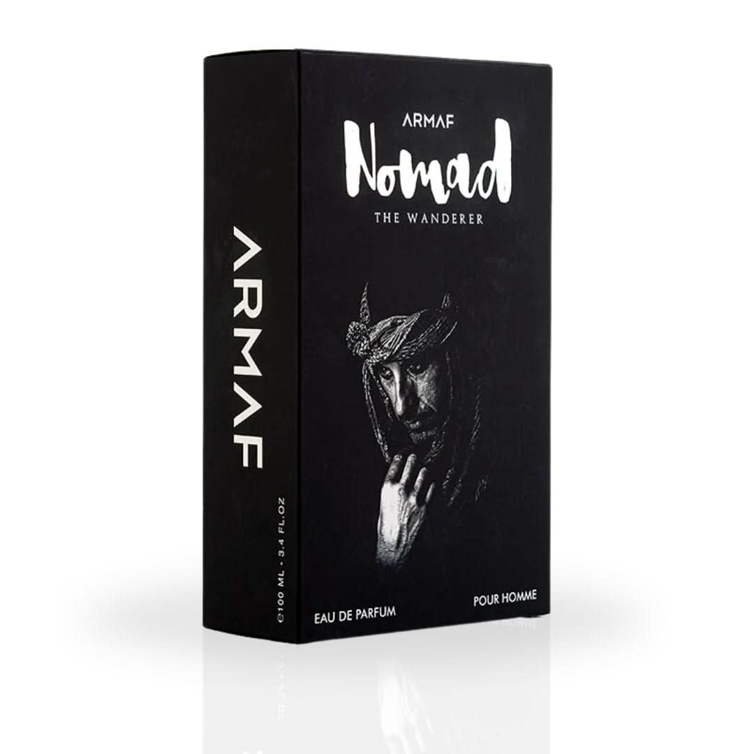 Armaf Nomad The Wanderer Pour Homme Eau de Parfum 100ML bottle, luxurious masculine perfume with long-lasting scent.