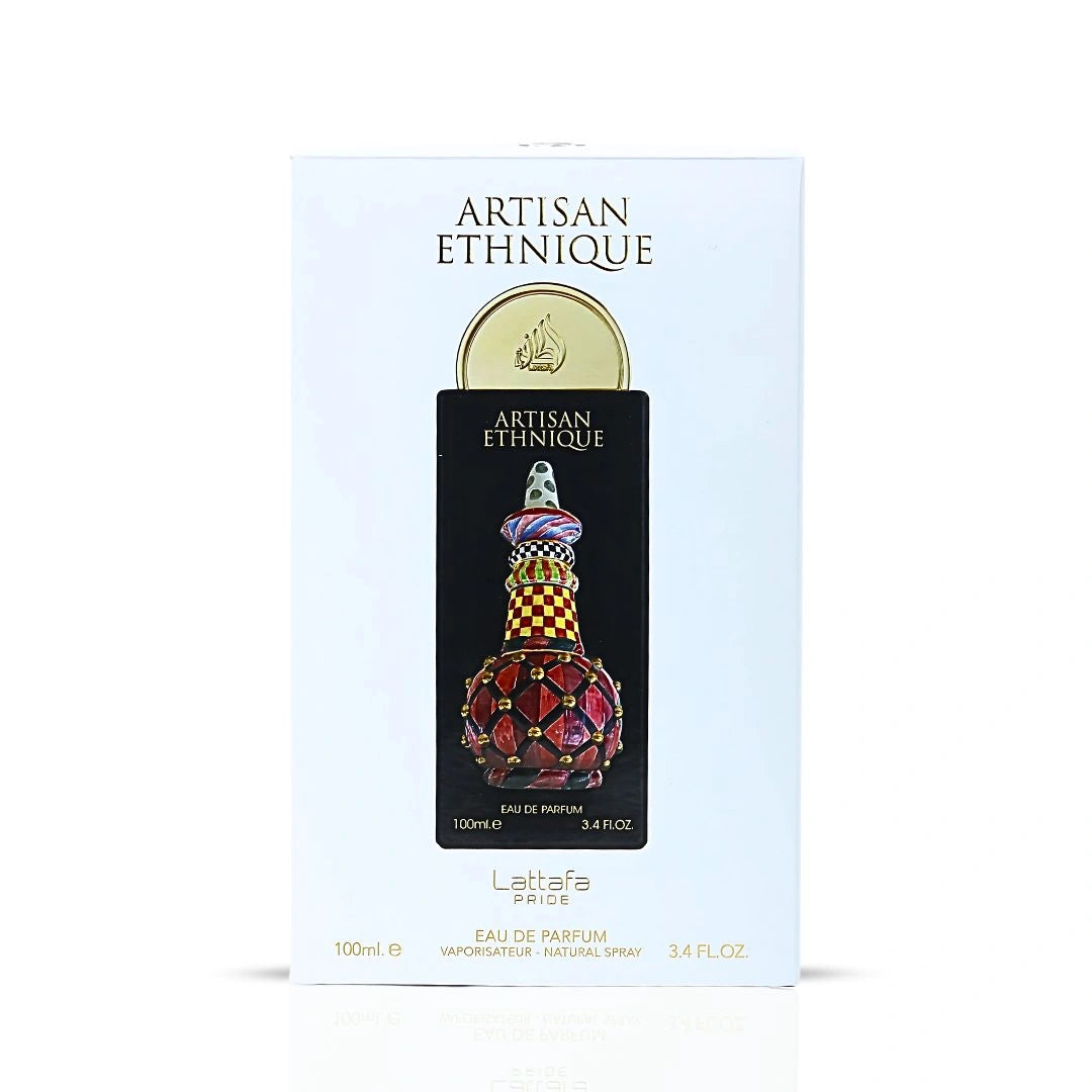 Artisan Ethnique Eau de Parfum Spray 100ml (3.4 oz) by Lattafa Pride | Gourmand Indulgence With A Dark, Resinous Twist