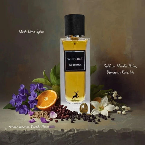 Armaf Niche White Diamond Eau de Parfum and Maison Alhambra Winsome bundle, featuring two 100ml spray bottles for fall date nights.