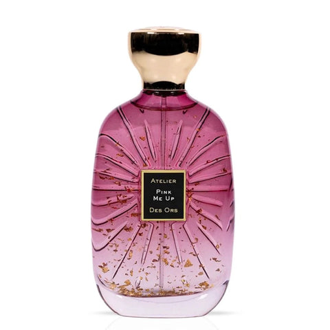 Pink Me Up Eau de Parfum spray by Atelier Des Ores in a 100ml bottle, featuring a sleek pink design and elegant parfum packaging.