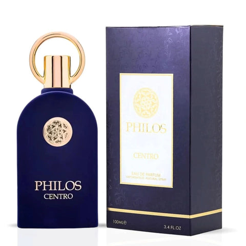Maison Alhambra Philos Centro and Messenger Eau de Parfum sprays in a 100ml bundle, featuring elegant glass bottles with spray nozzles.