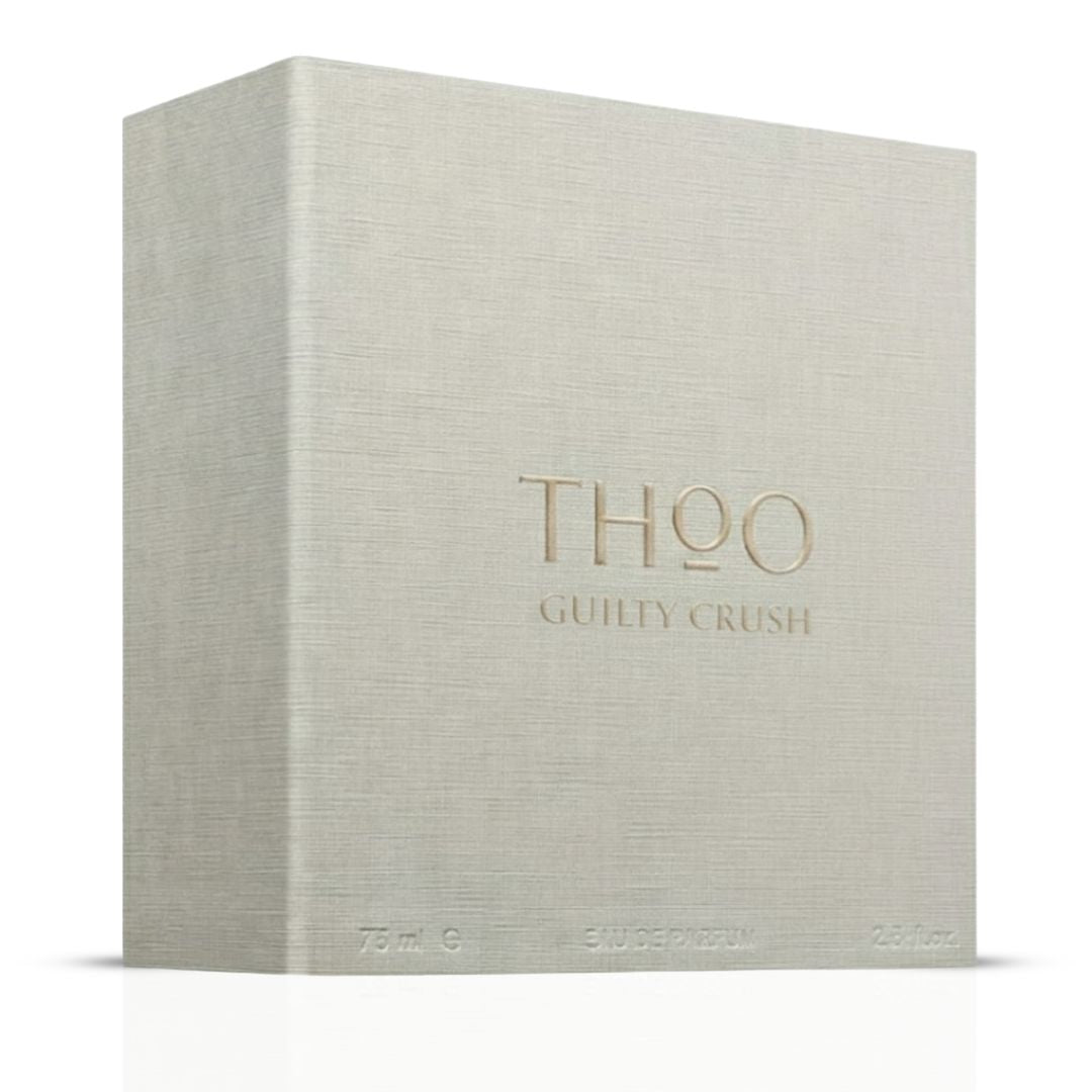 Guilty Crush Eau de Parfum spray by THOO, 75ml, with elegant bottle design and floral fragrance accents visible in the image.
