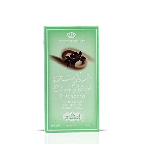 Choco Musk Pistachio Eau De Parfum Spray 50ML (1.65 OZ) by Al Rehab | A Nutty Temptation Too Good to Resist - Intense Oud