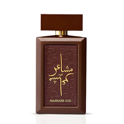 Mashaer Oud Eau de Parfum spray by Oud Elite, 100ml bottle with elegant packaging, showcasing luxurious fragrance for women and men.