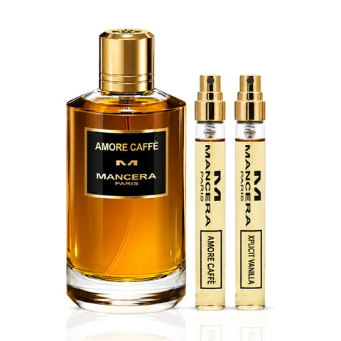 Holiday Gift Set Amore Caffè Eau de Parfum 120ml & 8ml+ Xplicit Vanilla Eau de Parfum 8ml By Mancera