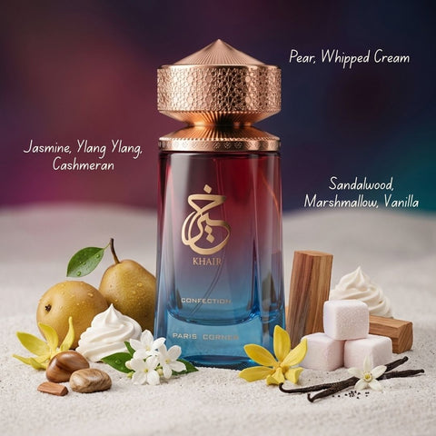 Khair Confection & Khair Fusion Eau de Parfum Sprays 100ml (3.4 oz) by Paris Corner (Bundle)