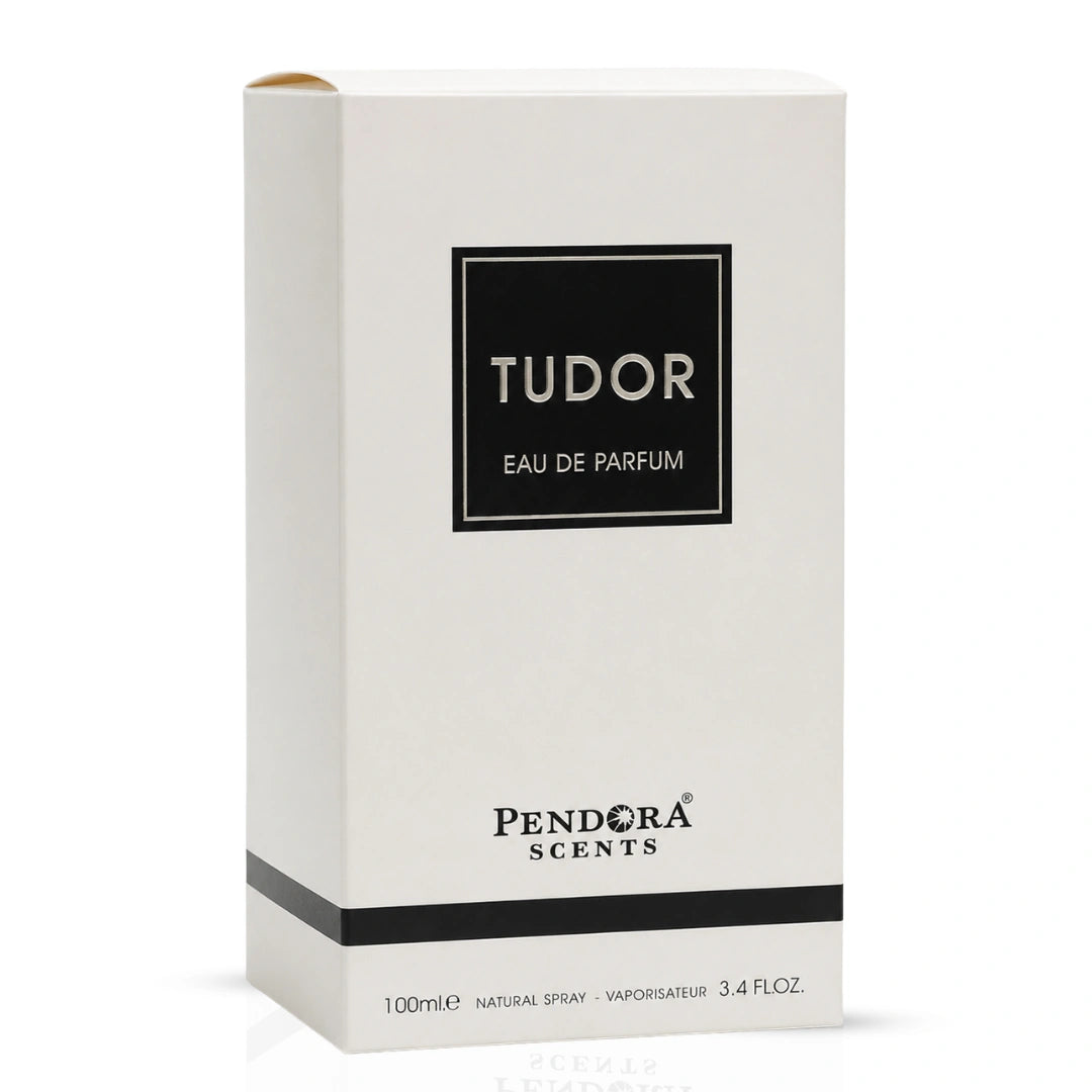 Pendora Scents Tudor Eau de Parfum Spray by Paris Corner, 100ml bottle, elegant packaging, showcasing the perfume product.