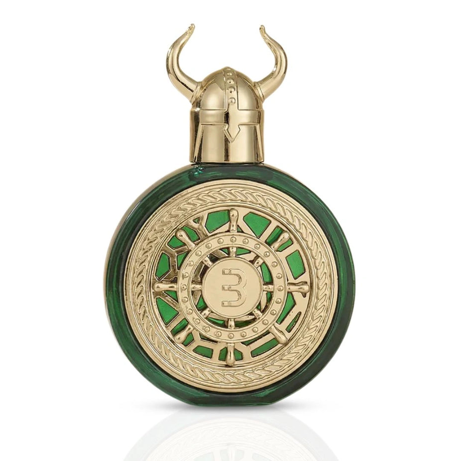 Bharara Viking Dubai Eau De Parfum spray bottle, 100ml, featuring a sleek design and elegant branding by Bharara.