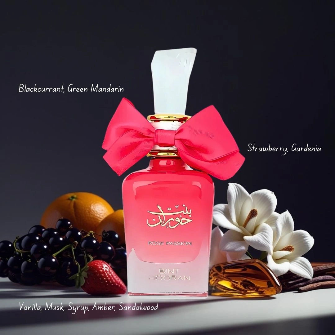 Bint Hooran Rose Passion Eau de Parfum Spray 100ml (3.4 Oz) by Ard Al Zaafaran | Where Passion Meets Elegance - Intense Oud