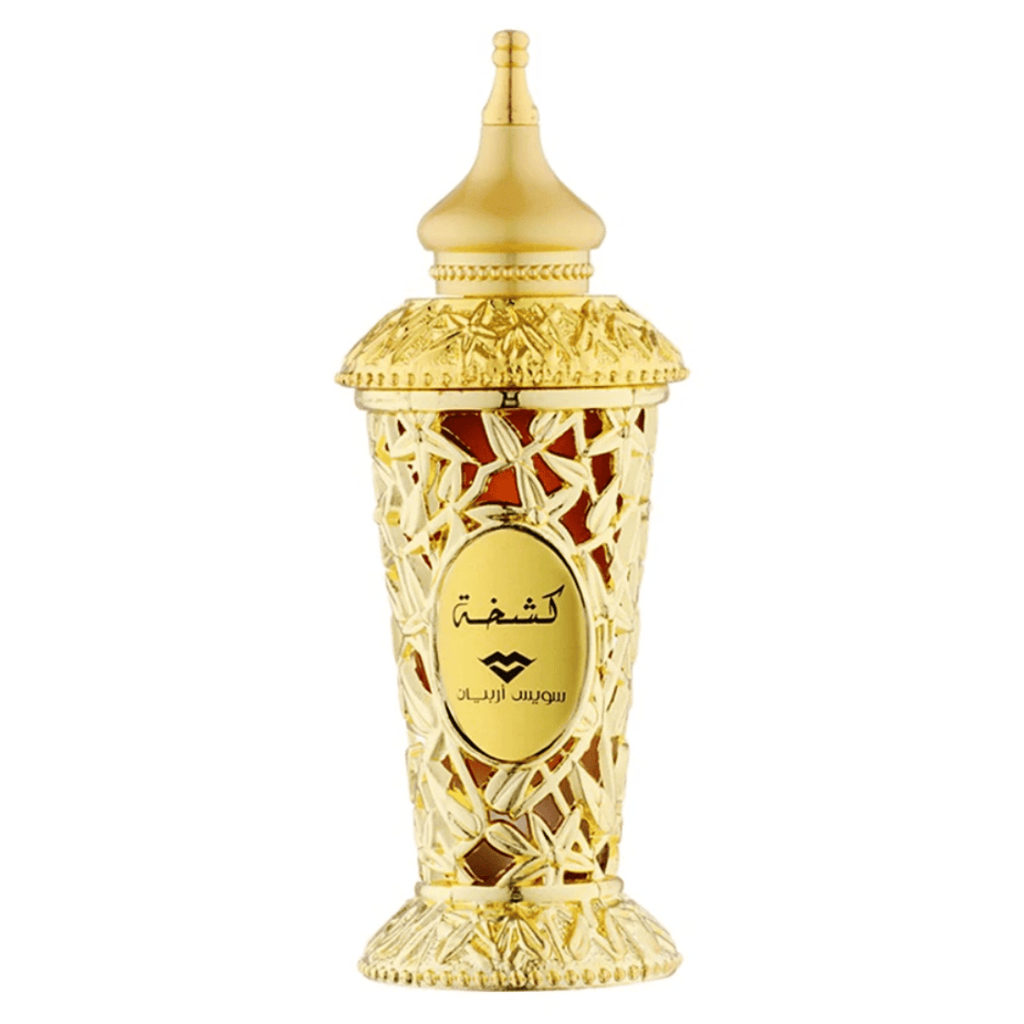 Swiss Arabian Kashkha Perfume Oil 20ml bottle, concentrated CPO with elegant packaging and aromatic design.