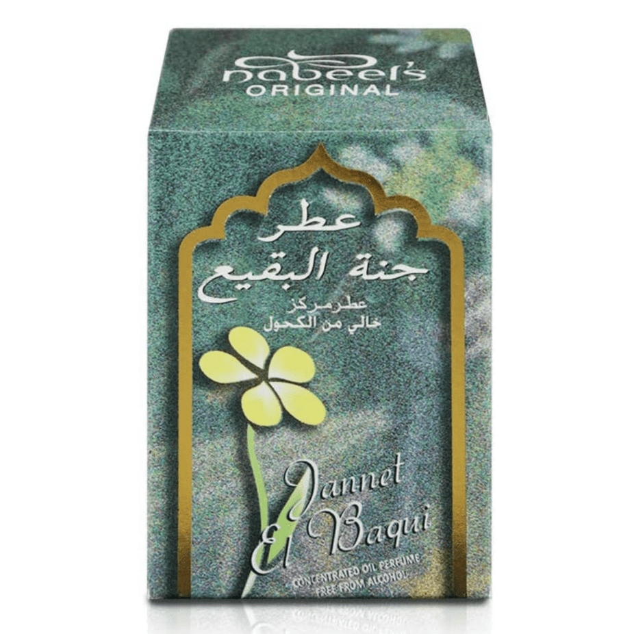 Nabeel Jannet El Baqui perfume oil in 11 ml bottle, concentrated perfume oil with elegant packaging and branding.