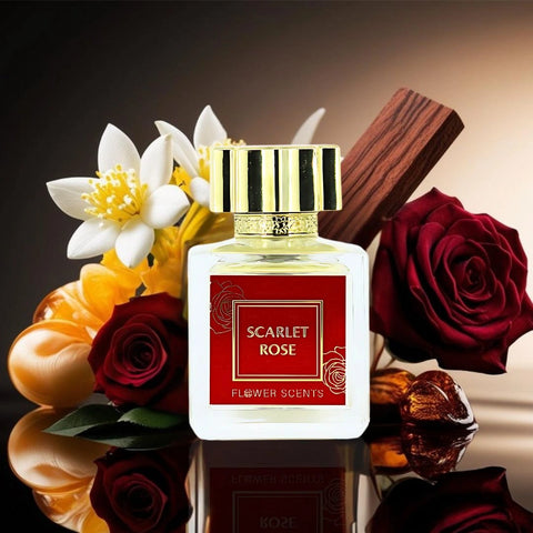 Scarlet Rose Eau de Parfum Spray 65ml (2.2 oz) by Flower Scents | Opulent Rose, Creamy Woods & Golden Amber Warmth - Intense Oud