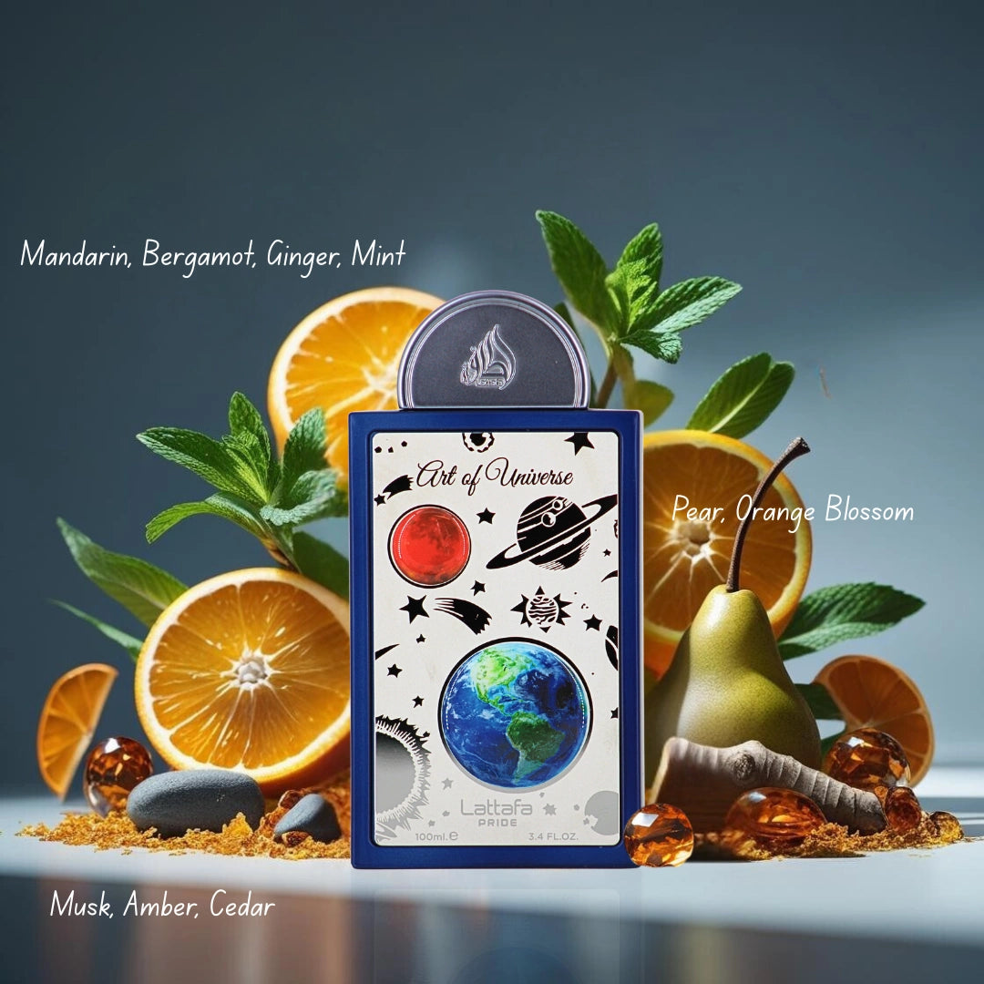 Lattafa Pride Art of Universe 3-Piece Eau de Parfum Gift Set | A Cosmic  Dance of Citrus & Warmth – Bold, Fresh, Infinite (Gift Set) | Intense Oud