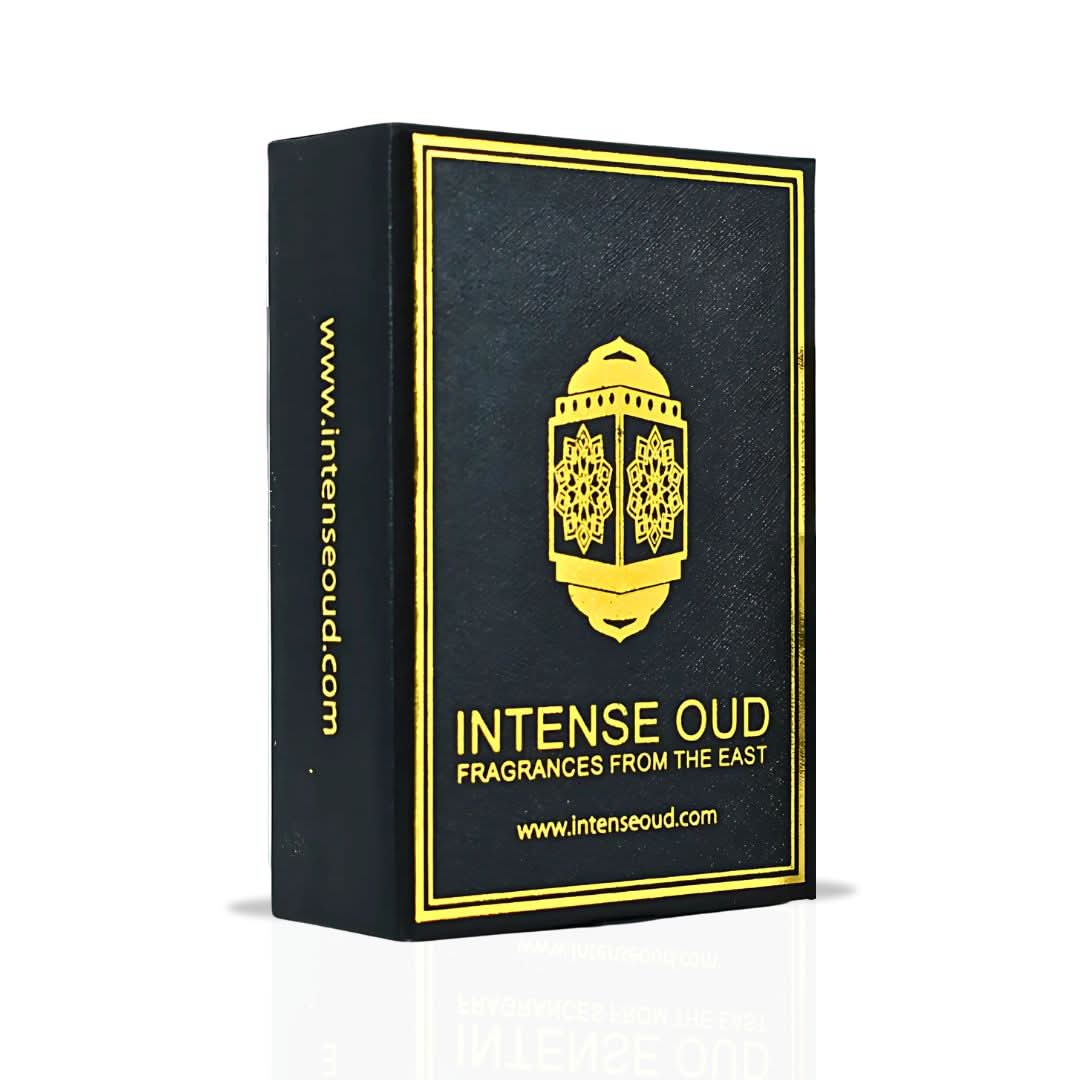 Bengal Oud Perfume Oil by Intense Oud in a 12ml black gift box, featuring a luxurious loose oil with a rich fragrance.