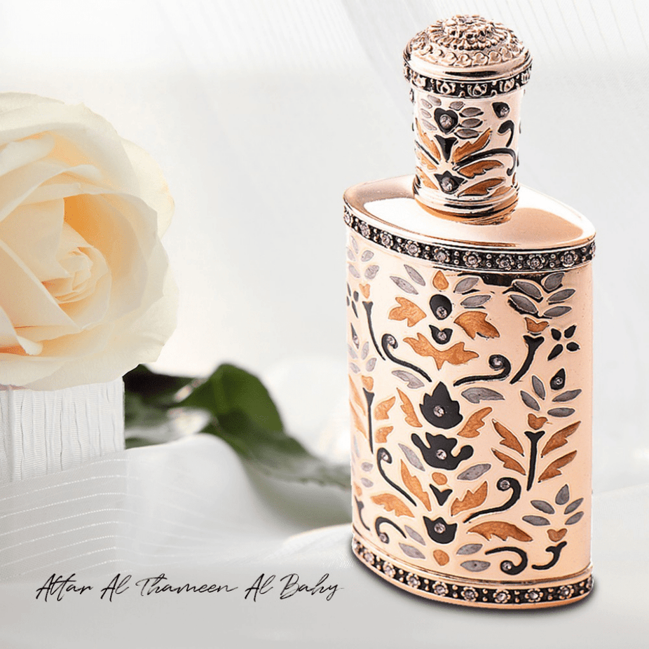 Rasasi Attar Al Thameen Al Bahy EDP 30ml perfume bottle with elegant design, showcasing the Eau De Parfum product.