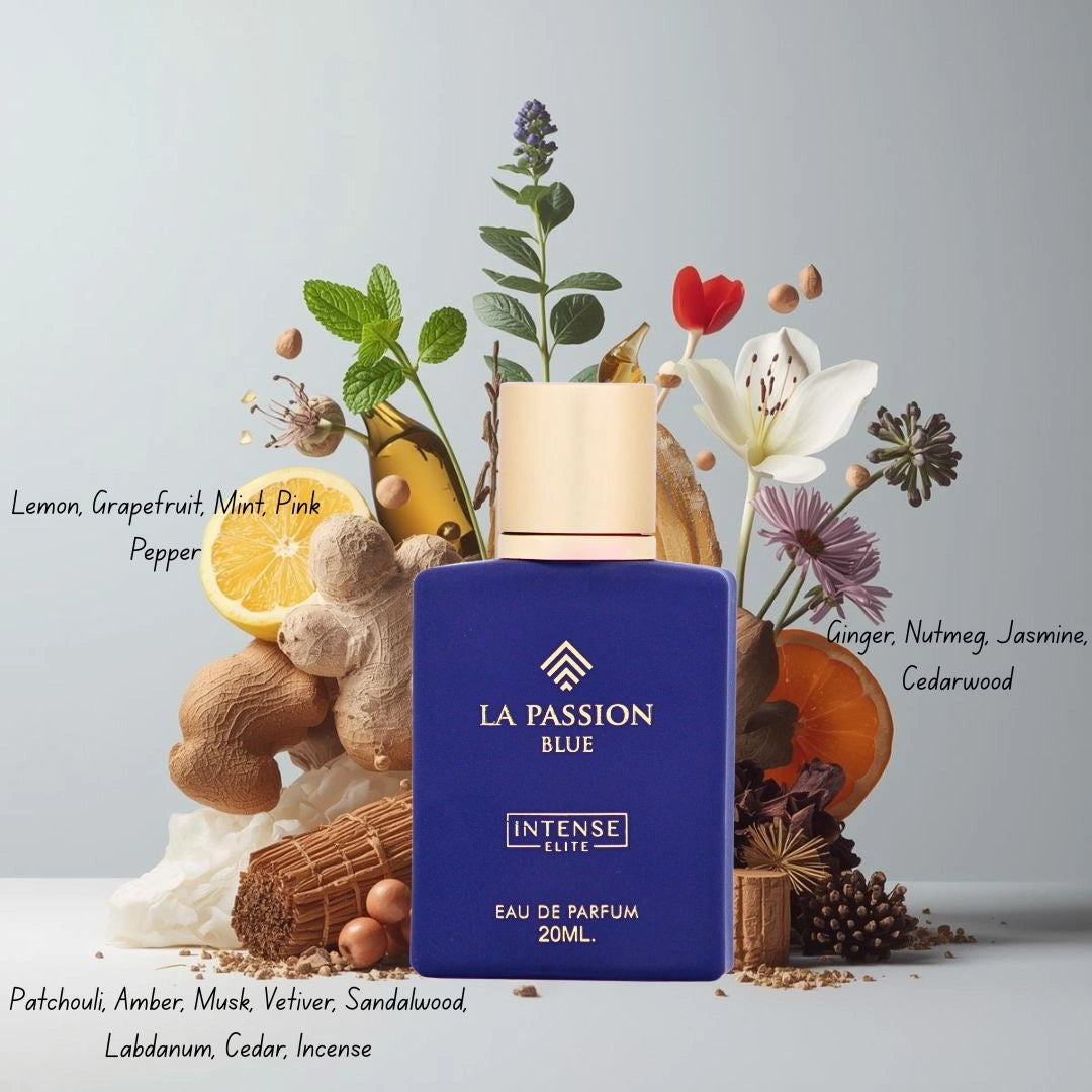 La Passion Blue, La Passion Absolu & Crave Extreme Eau de Parfum Spray 20ml (0.6 oz) by Intense Elite (Bundle) - Intense Oud