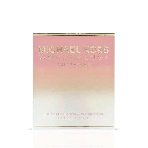 Michael Kors Wonderlust Eau de Parfum spray bottle, 50ml, with elegant packaging and floral fragrance details.