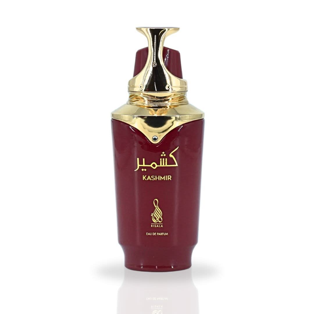 RISALA Kashmir EDP Spray 100ML, long-lasting aromatic Eau De Parfum bottle with a sleek design.
