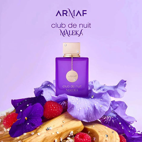 Armaf Club De Nuit Maleka & Women Eau de Parfum bundle, 105ml, featuring two elegant perfume bottles with stylish caps.