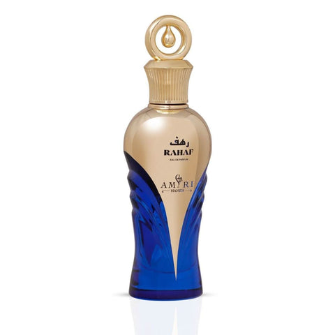 Hamidi Amiri Rahaf Eau de Parfum spray 100ml, featuring elegant perfume bottle and packaging, showcasing luxury fragrance design.