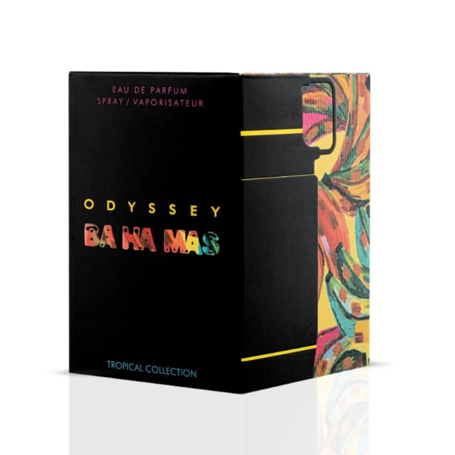 Odyssey Ba Ha Mas Eau de Parfum spray by Armaf, 100ml bottle, elegant packaging with a sleek design.