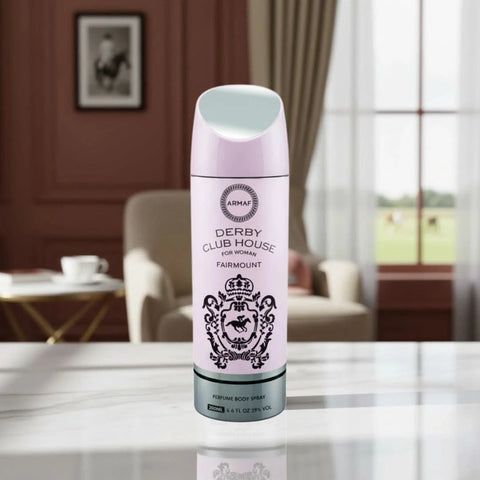 Armaf Derby Club House deodorant spray 200ml bottle with sleek packaging and spray nozzle, designed for effective freshness
