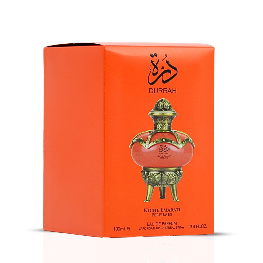 Niche Emarati Durrah Eau De Parfum Spray 100ml (3.4 oz) by Lattafa | Soft. Blooming. Unforgettable. - Intense Oud
