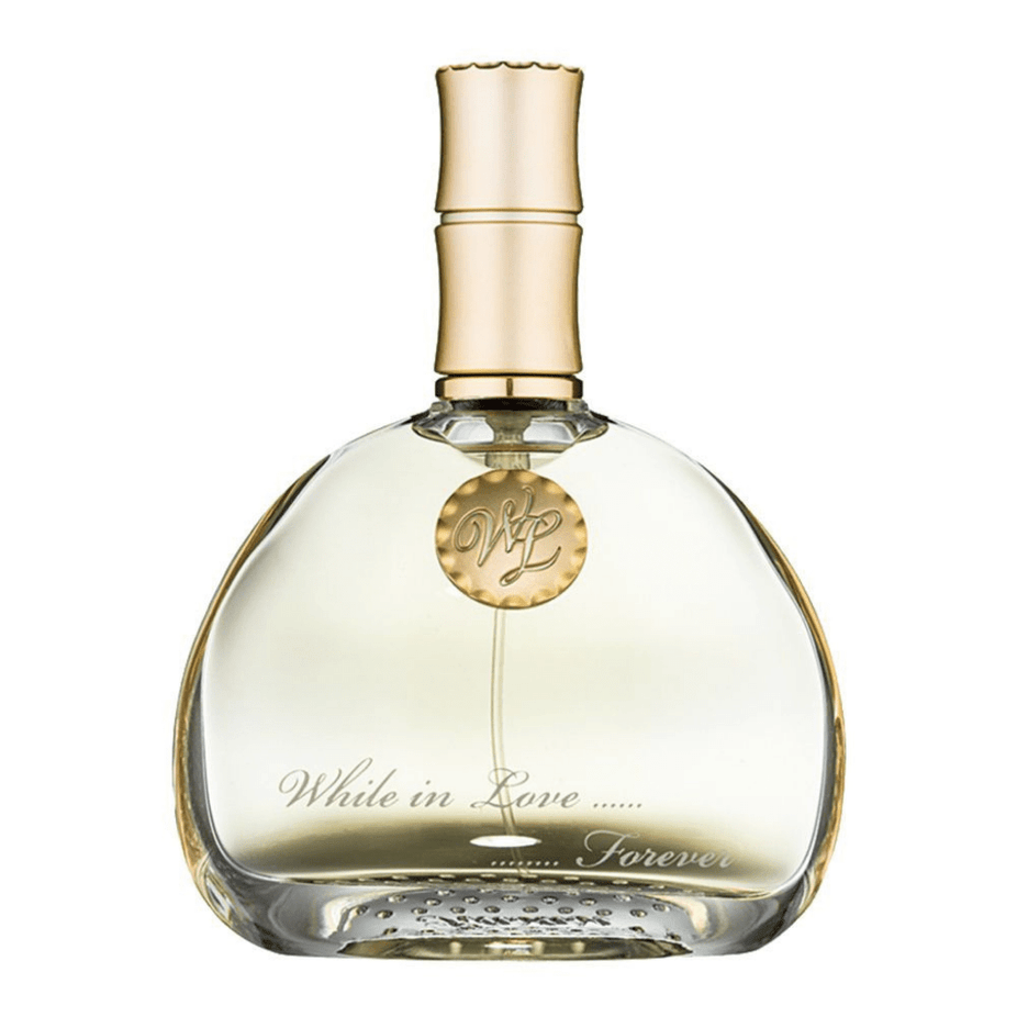Rasasi While in Love Forever for Women Eau De Parfum bottle, 80 ML, with elegant floral and fruity fragrance design.
