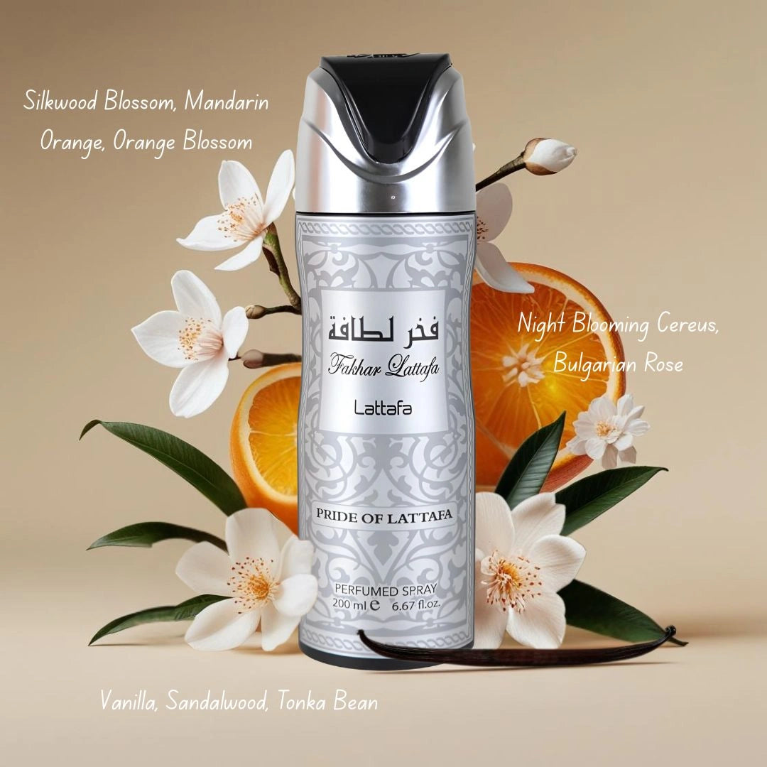 Fakhar Men Deodorant Spray 200ML (6.67 OZ) by Lattafa | Bold, Refreshing, Exquisite Scent - Intense Oud