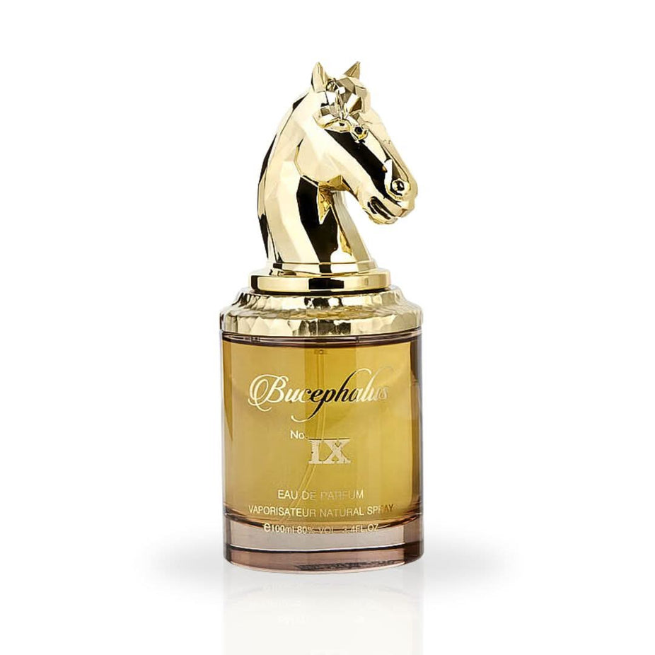 Armaf Bucephalus IX Eau de Parfum spray bottle, 100ml, with sleek design and elegant packaging visible in the image.