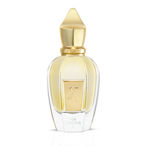 Xerjoff Via Cavour I Parfum Spray 50ml bottle with elegant packaging and a sleek design.
